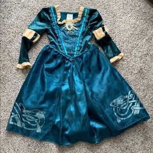 Disney Merida princess Costume with Elegant Sleeves and Shimmery Skirt